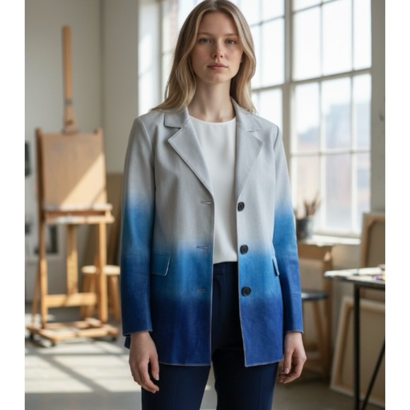 a’lecarte Jackets & Blazers - a’la carte Faux Suede Ombré Blazer Size Small